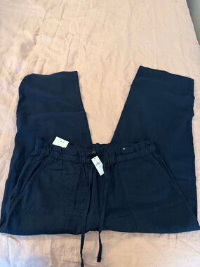 Banana Republic Factory linen blend drawstring pants petite L NWT